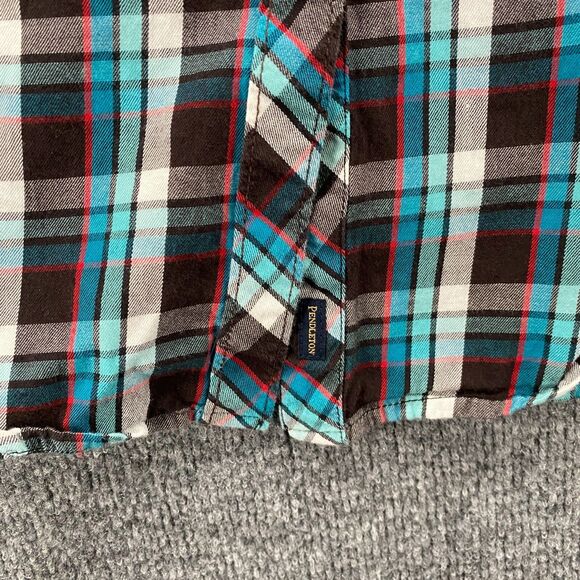 Ariat Pendleton Shirt Womens S Plaid Metal Snap On Studded Western Ranch Grunge - Picture 4 of 12